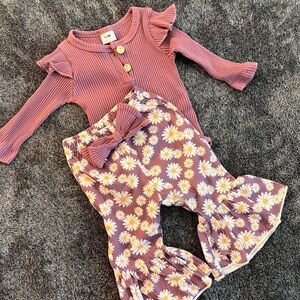 Floral Ruffle Girls Outfit
